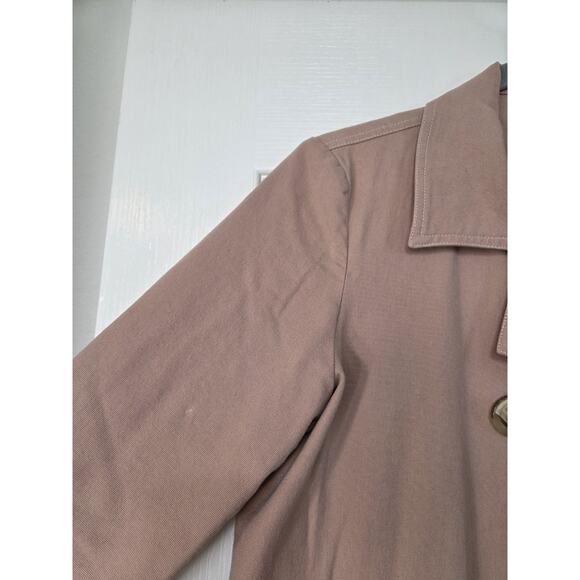 Sundance Tan Cotton Double Breasted Floral Lining Neutral Peacoat Jacket Size XS - Picture 4 of 14
